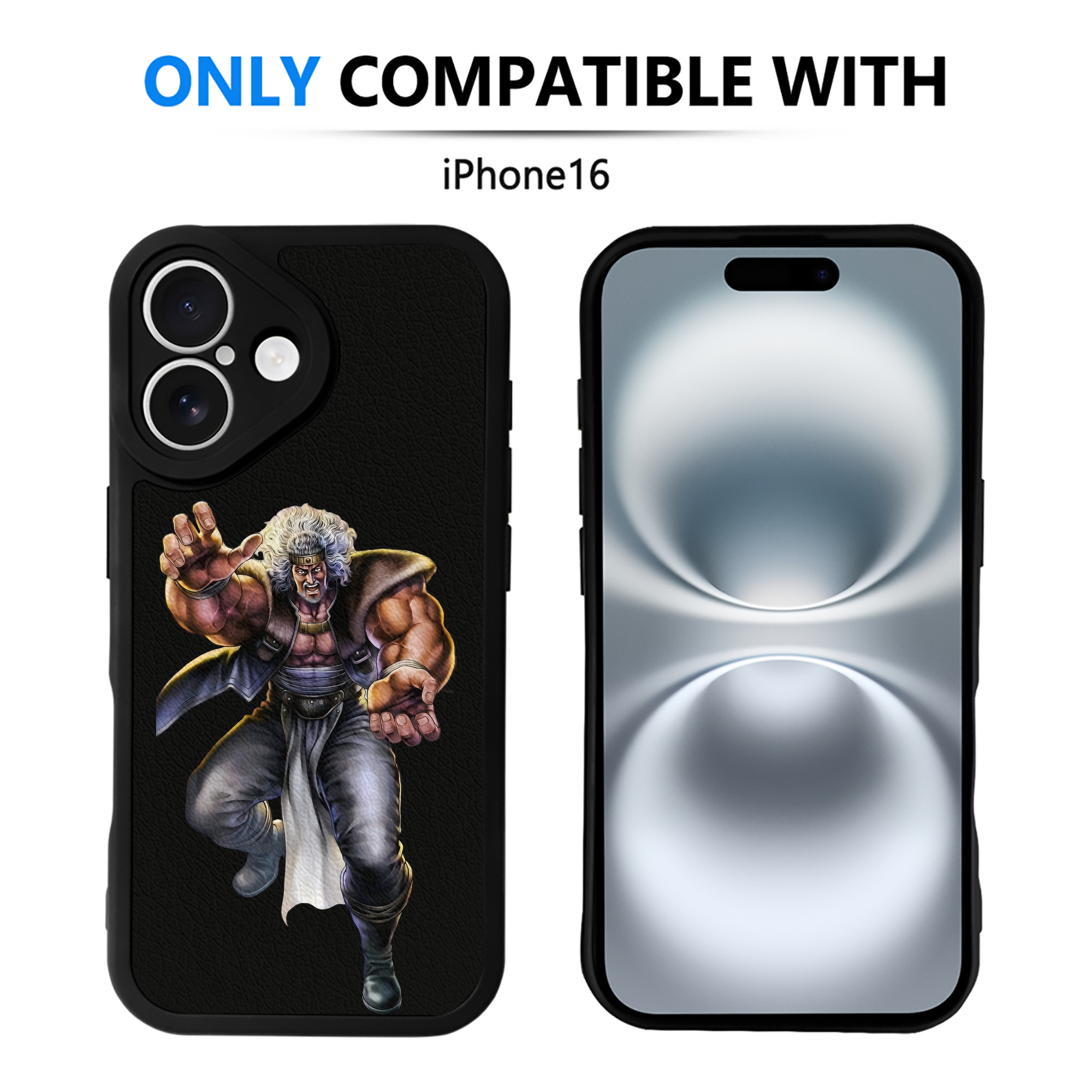 （画像用） 北斗の拳 Fist of the North Star 【iPhone 16シリーズ対応】シリコンスマホケース（レザー調） 材質：シリコン